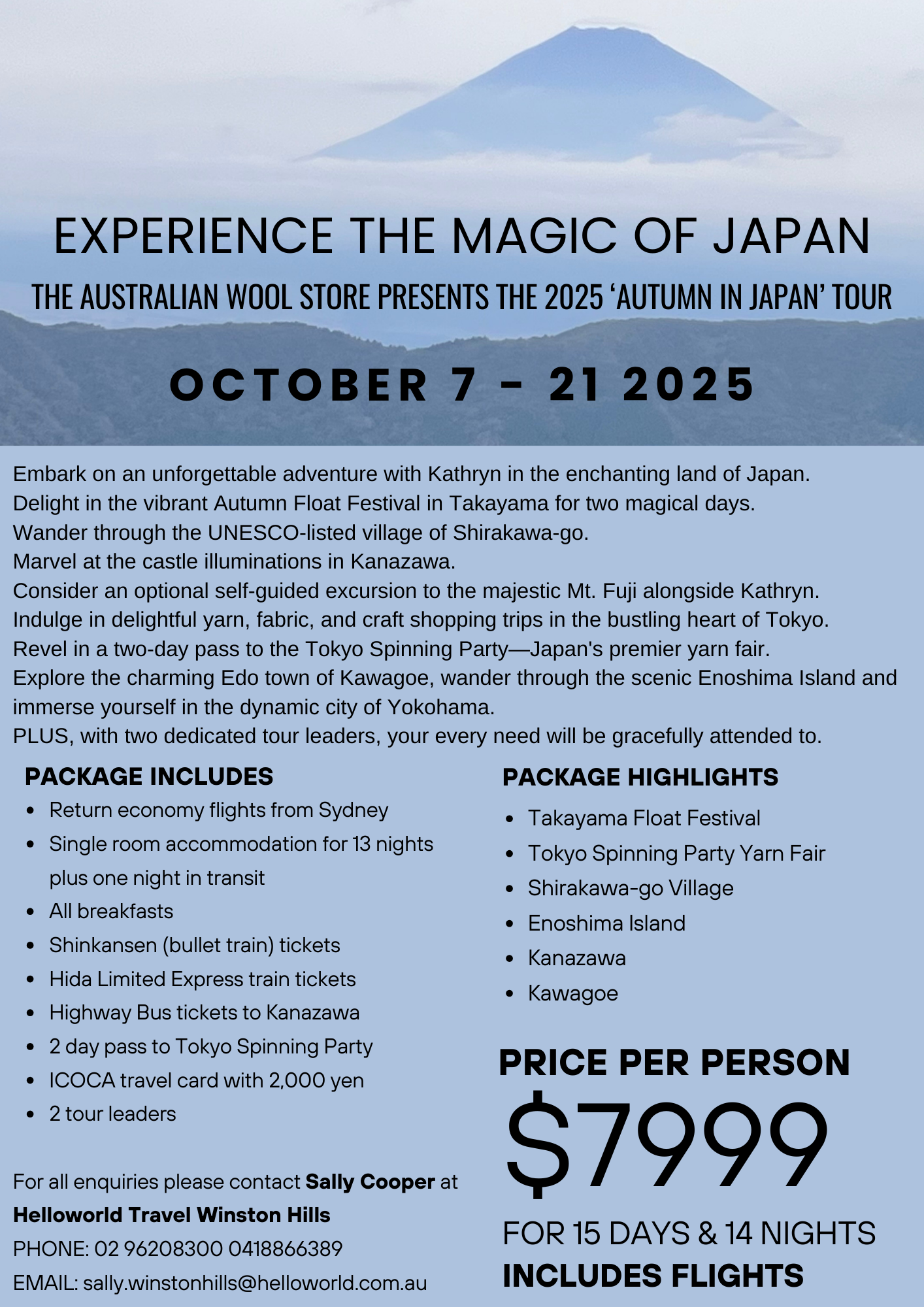 Autumn in Japan Craft Tour 7-21 October 2025