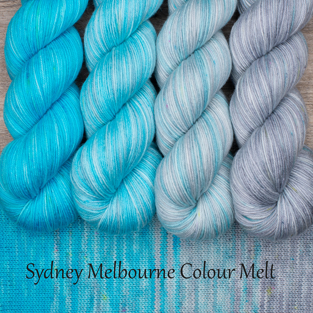 Colour Melt 2, 4, 8, 10 or 14ply, 100% Superwash Merino, 4 x 100g skeins