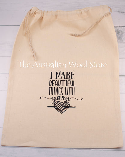 Calico Drawstring Project Bags