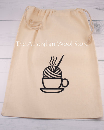 Calico Drawstring Project Bags