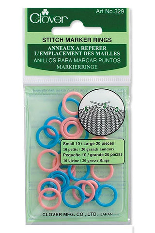Clover Stitch Marker Rings - small x 10, large x 20