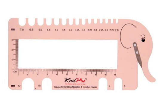 Knit Pro Gauge for Knitting Needles and Crochet Hooks - Pink OR Purple